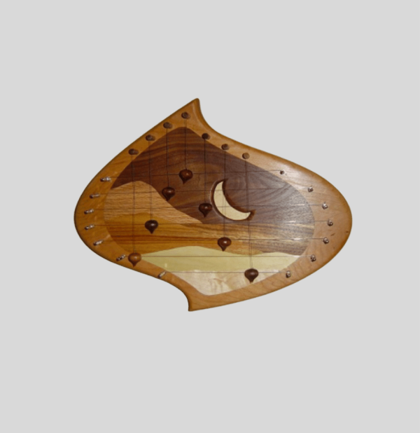 DH7CBWDEC-7 string door harp with Cherry Border and decorative Walnut Inlay