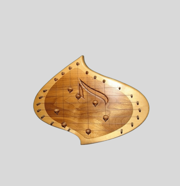 D7CBWSIM-7 string door harp with Cherry border and simple Walnut inlay