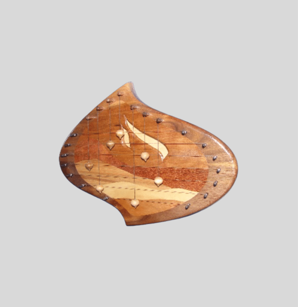 DH7WBCDEC-7 string door harp with Walnut border and decorative Cherry Inlay