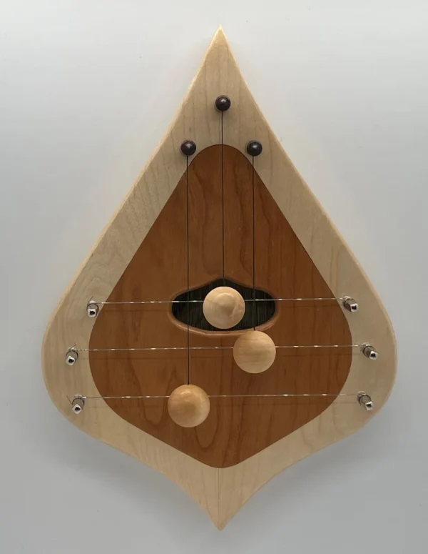 DH3MBCSIM-3 string door harp with solid Maple border with simple Cherry inlay.