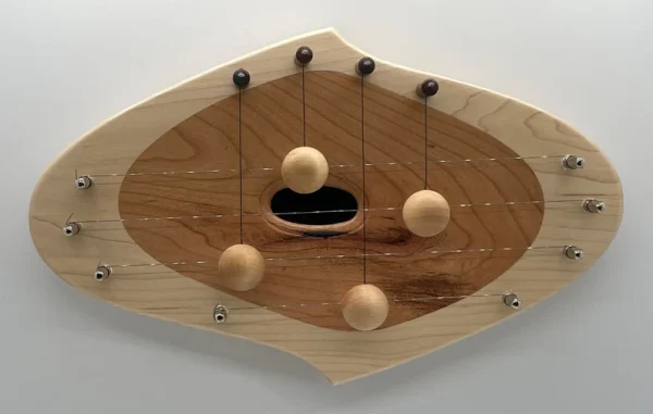 D4MBCSIM- 4 string door harp with Maple border and simple Cherry inlay.