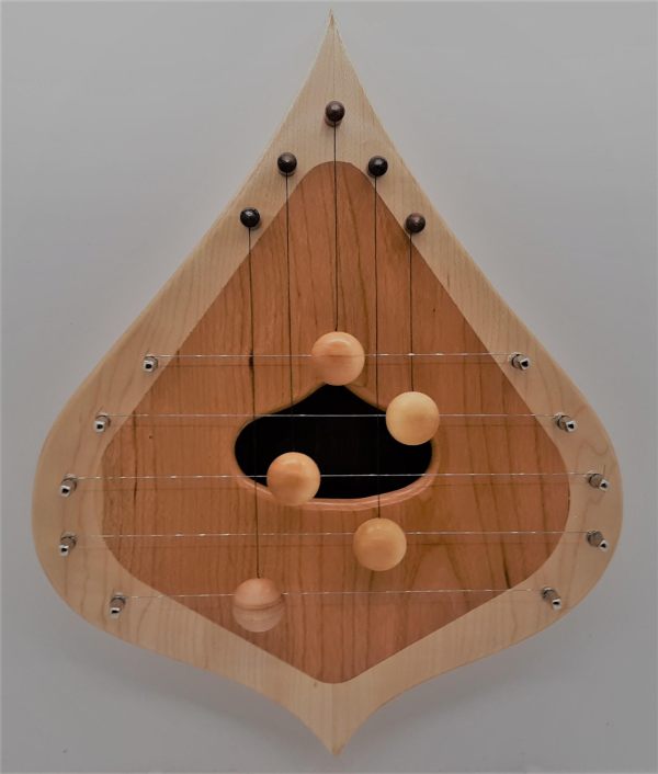 DH5MBCSIM-5 string door harp with Maple border and simple cherry inlay